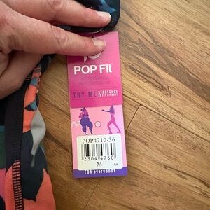 POP Fit Leggings in Navy, Coral, Teal, Gray, and Black Abstract Print